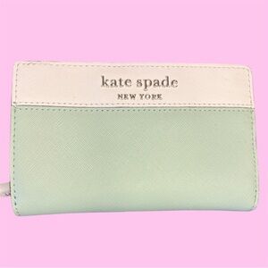 Kate Spade Mint Green and White Wallet